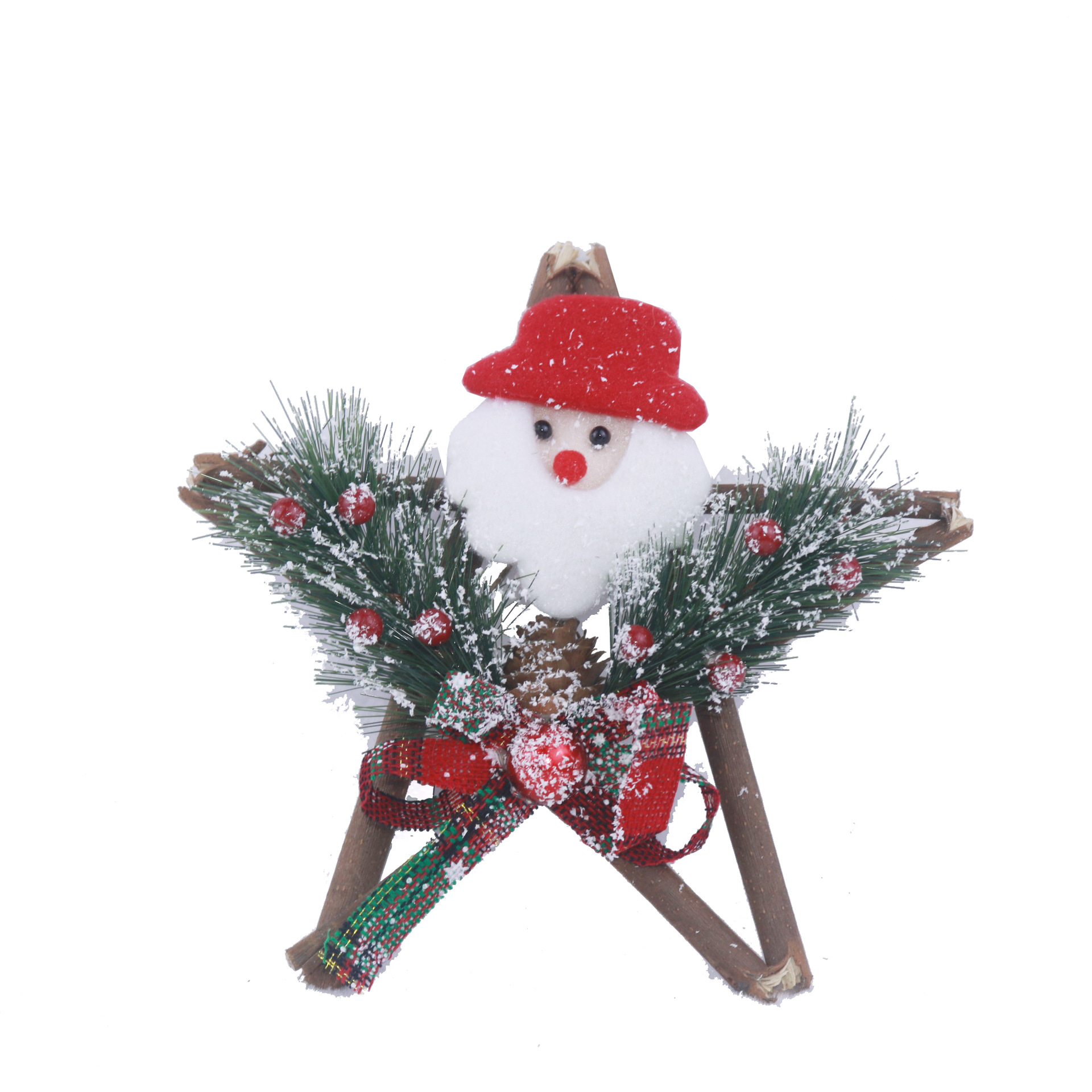 Christmas Decoration Wooden Five-Star 15/19/24cm Christmas Decoration Door Hanging Christmas Pendant Hotel Mall Layout