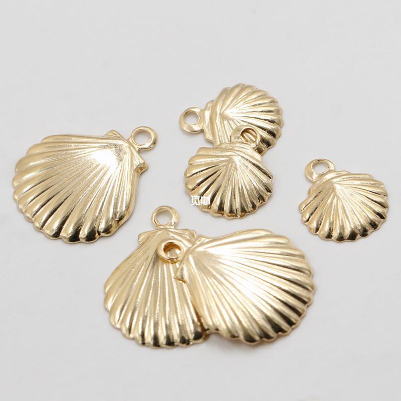 diy美国14k包金注金小吊坠海贝贝壳挂饰diy手链项链diy饰品配饰