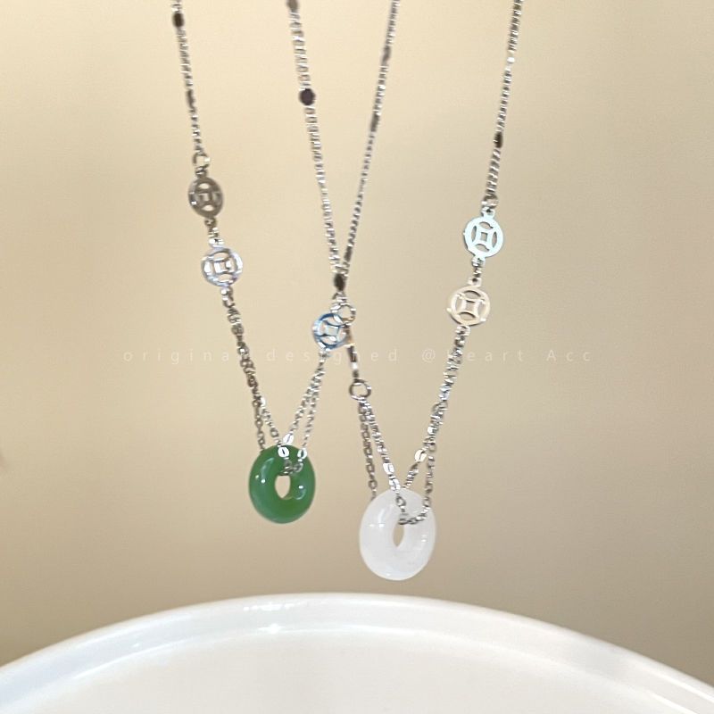 New Chinese Style Jade Safety Knot Necklace 2022 New Women's Niche Design Clavicle Chain Hot Selling Necklace