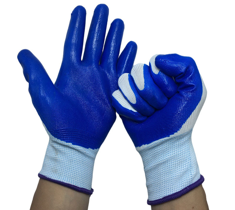 丁腈劳保手套耐磨工作丁腈防滑丁晴带胶劳动工地干活n518浸胶手套