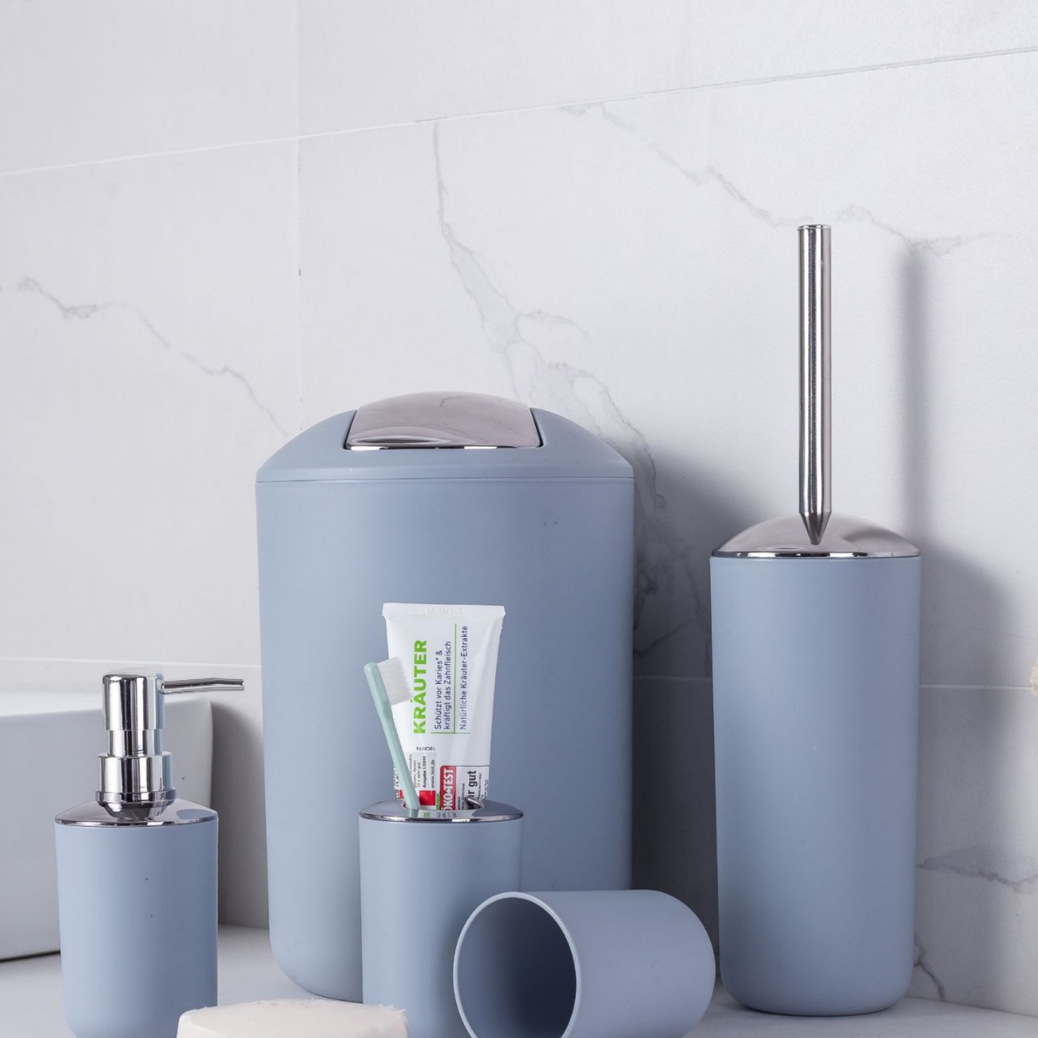 home gift bathroom six-piece set creative simple bathroom wash supplies european style plastic bathroom set