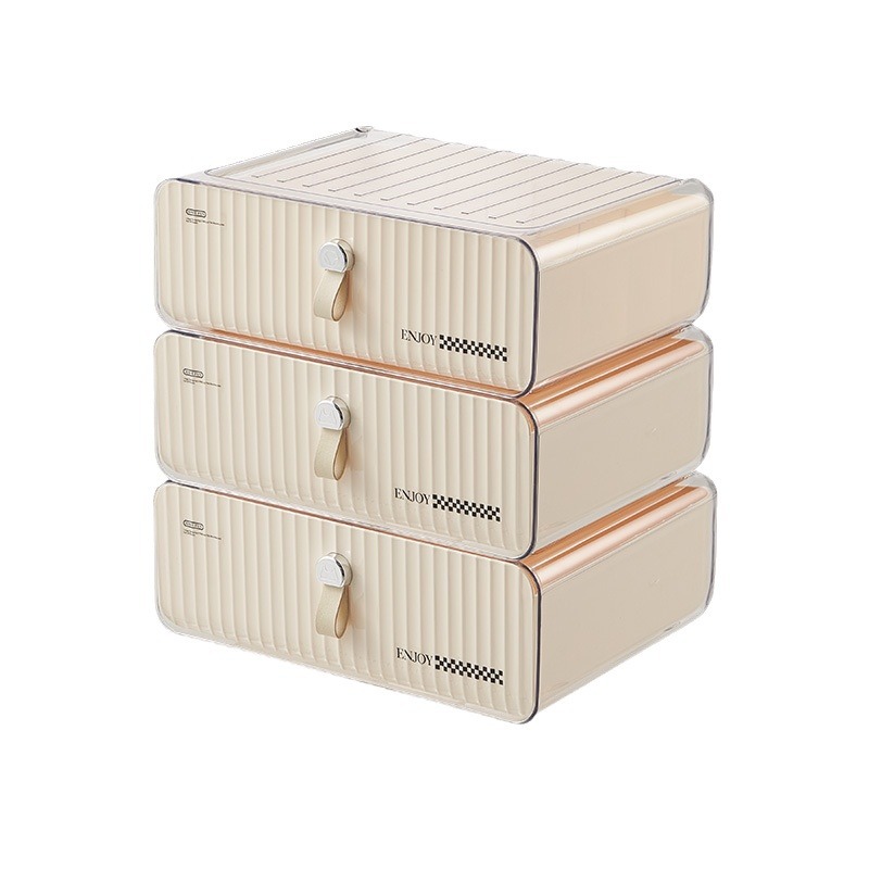 Underwear Storage Box Household Wardrobe Clothes Storage Box Layered Compartment Underwear Panty Socks Three-in-One Storage Box