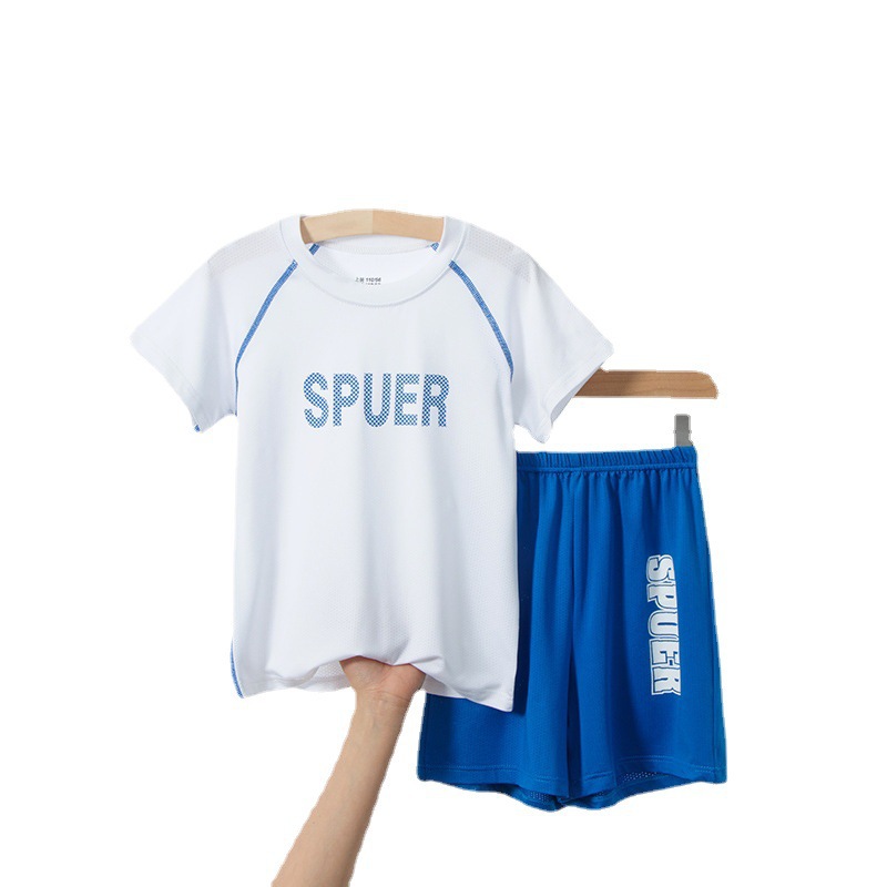 T-shirt Summer Summer Soccer Uniform Sports Casual Quick-Drying Shorts Two-Piece Set Female Male New Pants Children's Short-Sleeved Suit