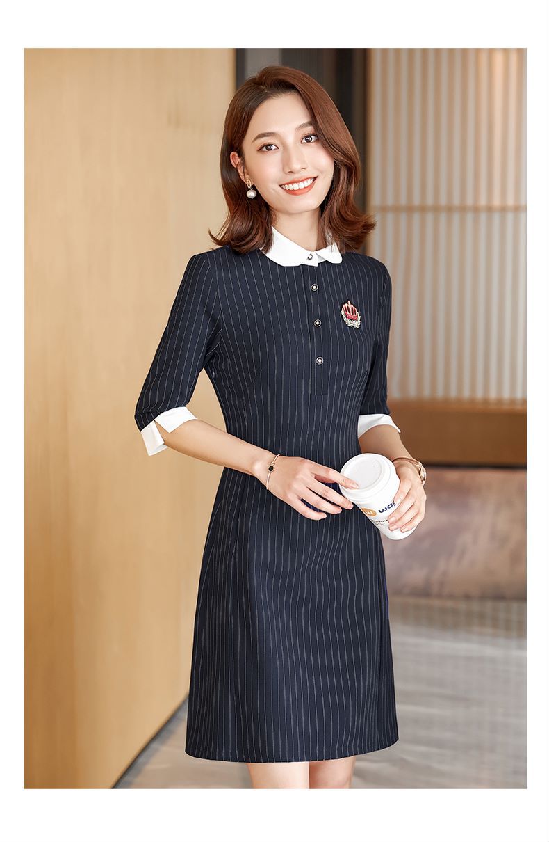 春秋幼儿园教师园服老师工作服女幼师时尚面试职业装连衣裙a字裙