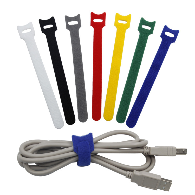 Spot Goods 12 * 150mm Back-to-Back Velcro Cable Tie Data Cable T-Type Cable Tie Computer Wire Strapping Tape