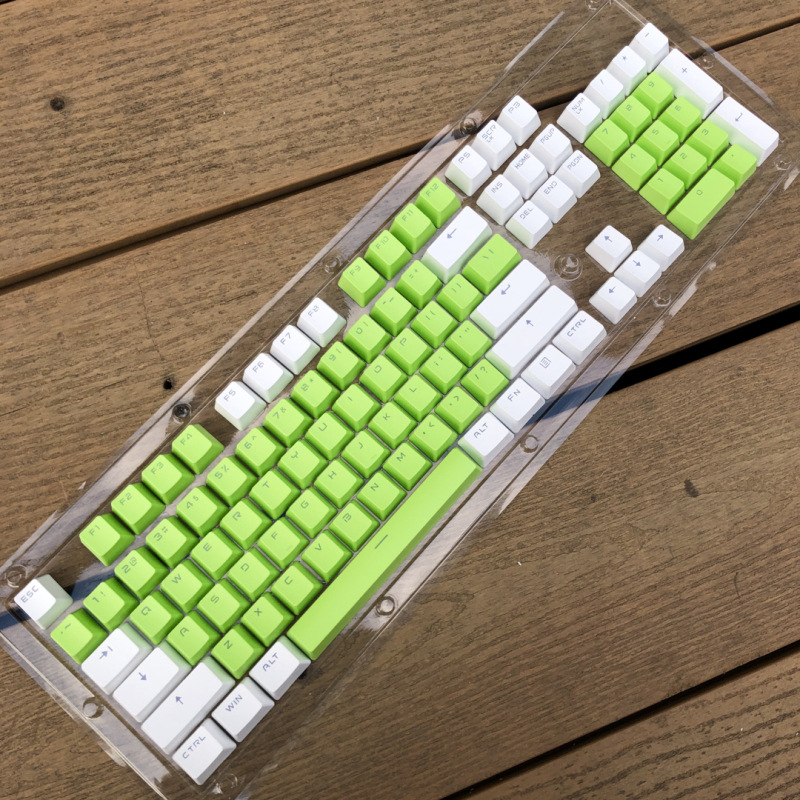 pbt双拼色键帽个性客制化透光游戏机械键盘键帽104/87键高度键帽