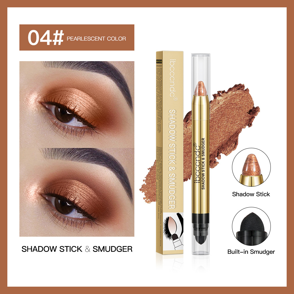 Ibcccndc Pearlescent Eye Shadow Stick with Brush Head High Light Earth Eyeliner Pen One Touch Molding Double-Headed Smudger Eye Shadow Stick