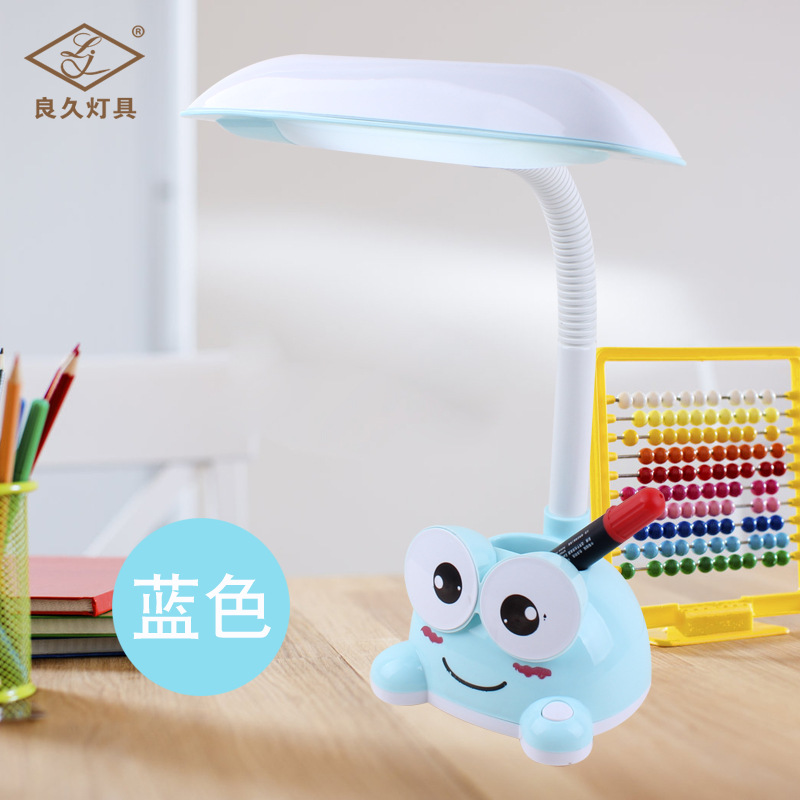 Socket Table Lamp Led Children Eye-Protection Lamp Cartoon Student Table Lamp Dormitory Learning with Pen Holder Portable Reading Lamp