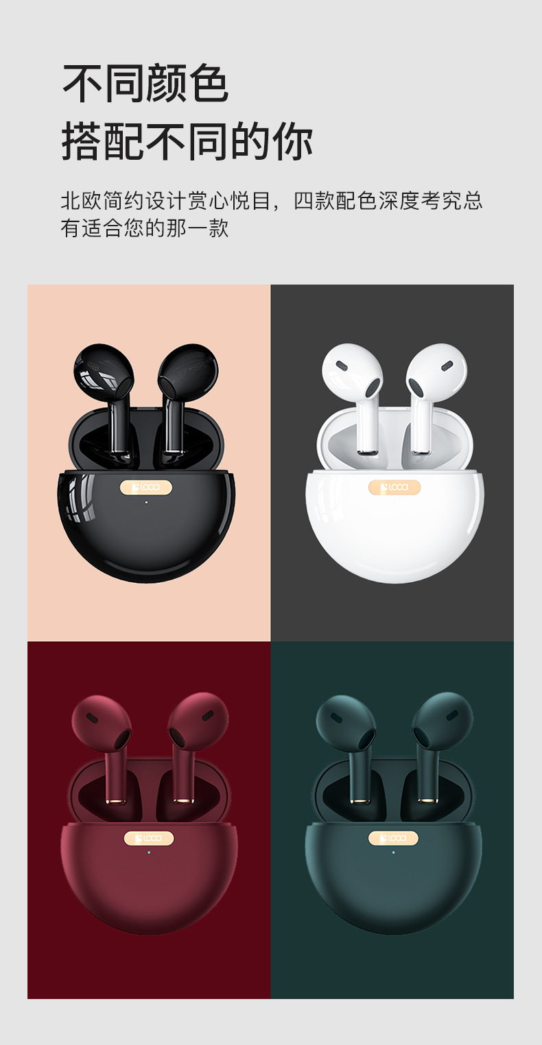 loca蓝牙耳机真无线tws 5.0低延迟智能降噪耳机私模适用小米华为