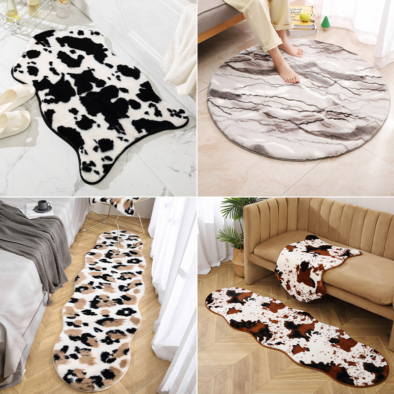 INS Pile Floor Covering Living Room Bedroom Fur Mat Bedside Blanket Cloakroom White Sofa Floor Mat Window Cushion