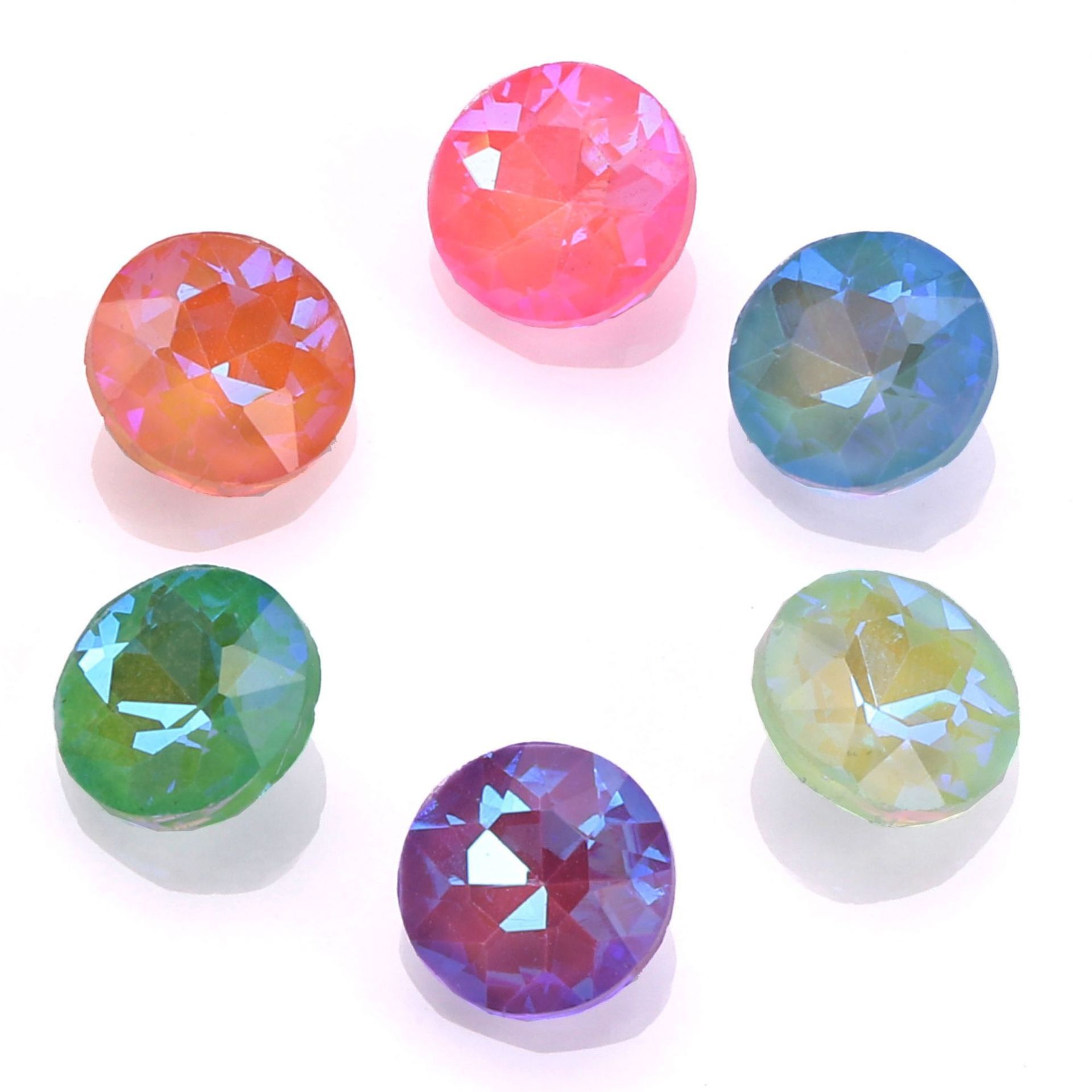 Foreign Trade 12x12 round Mocha Plated Bottom Diamond K9 Bright Crystal Gem DIY Diamond Nail Beauty Rhinestone Ornaments Accessories