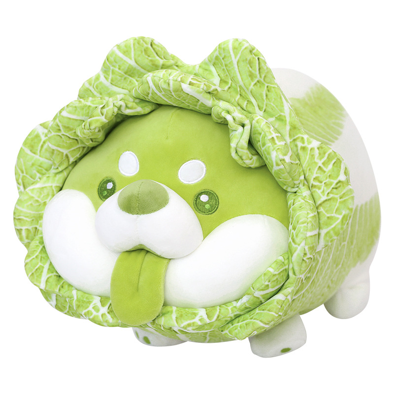 Vegetable Dog Doll Plush Toy Saite Cabbage Dog Ragdoll Wholesale Birthday Gift Girl Cute Doll Pillow