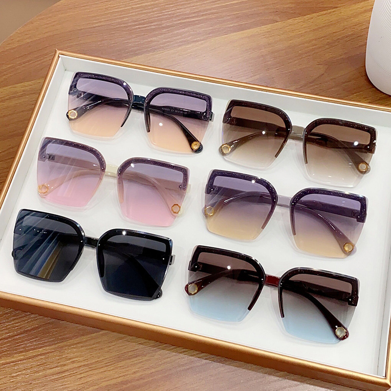 gm墨镜女夏2024新款潮太阳镜防紫外线眼镜开车高级感茶色眼睛9001