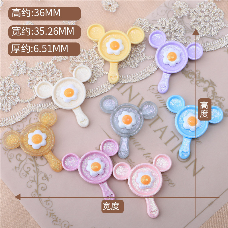 Mickey Pan Clock Resin Accessories Cream Glue DIY Homemade Phone Case Handmade Hair Clips Head Rope Crafts