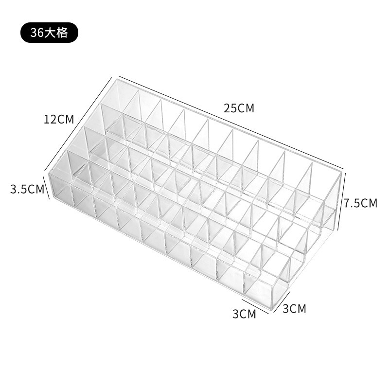 Lipstick Storage Rack Cosmetic Case 24 Grid 9 Grid Dressing Table Finishing Display Box Lipstick Rack Desktop Transparent