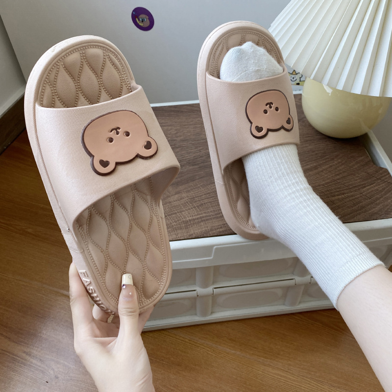 Couple Slippers Women's Summer Korean-Style Cute Cartoon Indoor and Outdoor Non-Slip Wear-Resistant Thick-Soled Sandals for Men