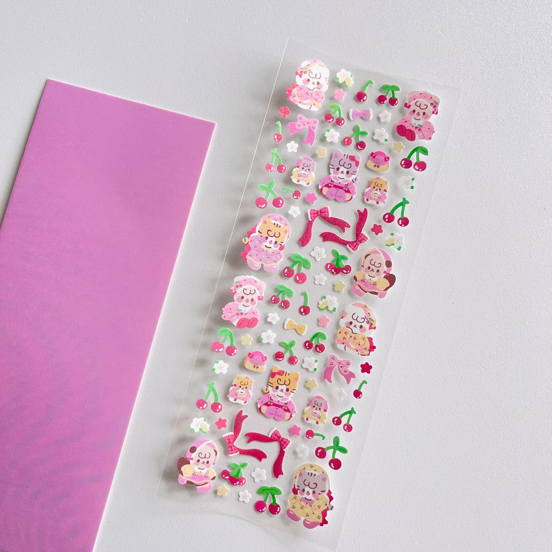 韩国ins可爱卡通装饰镭射贴纸ins咕卡装饰贴纸pet底无痕贴纸