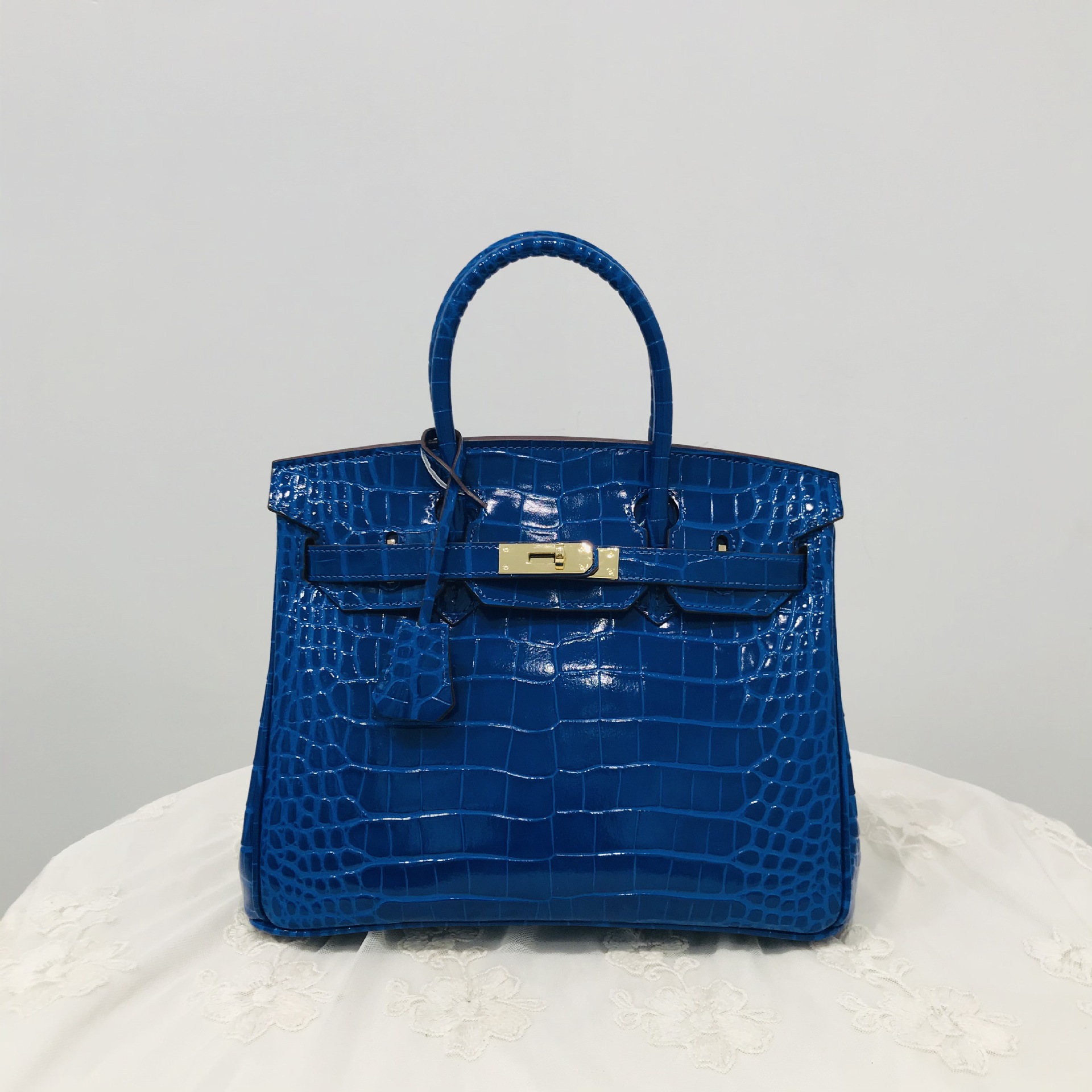 2021秋冬新款女包铂金鳄鱼纹牛皮包单肩斜挎手提经典休闲时尚