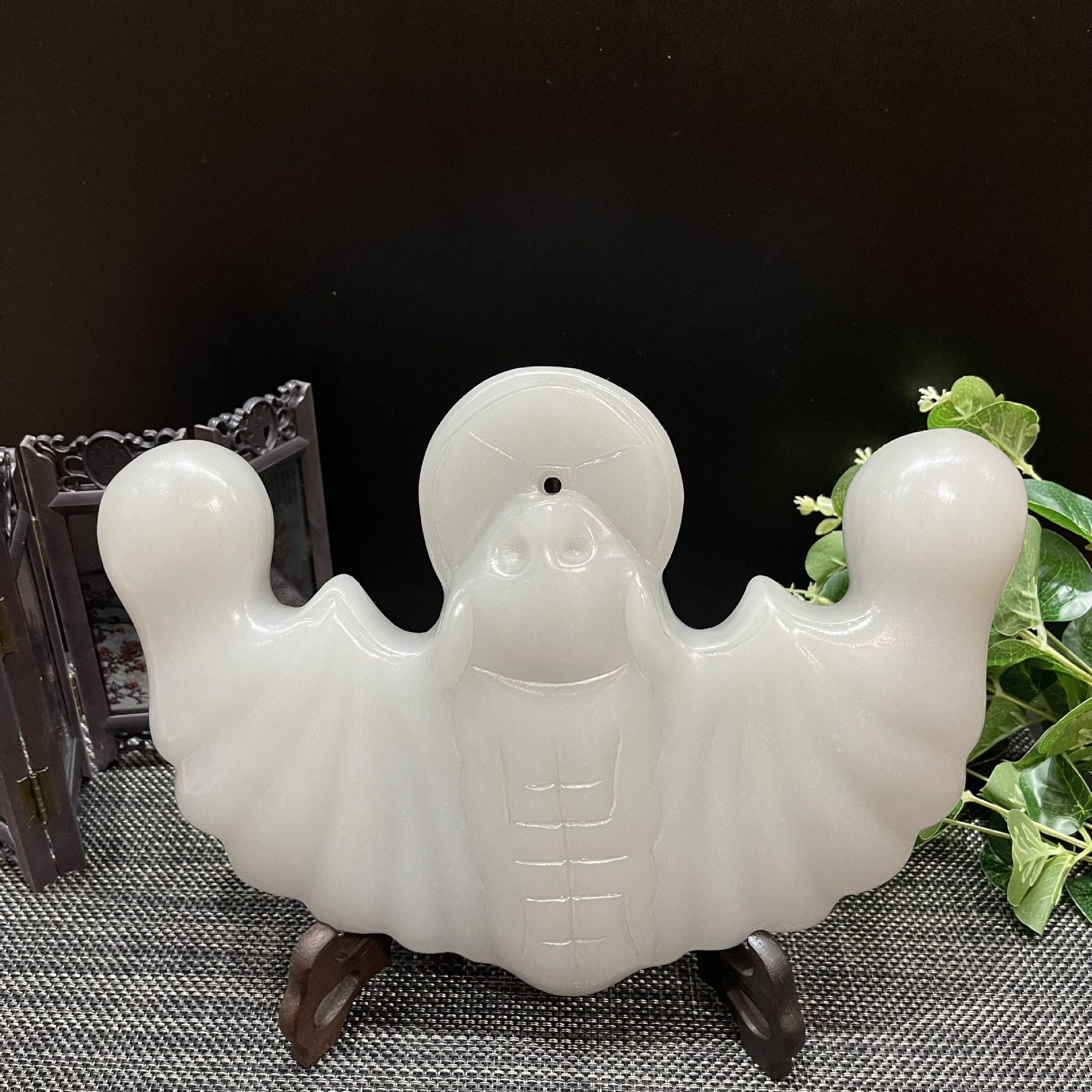 玉器蝙蝠大号摆件福在眼前摆件家居客厅玄关墙壁挂饰开业乔迁送礼