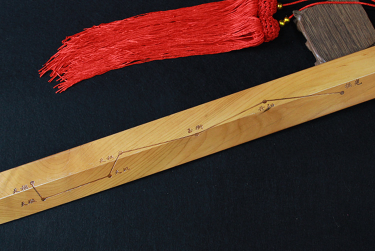 桃木剑七星汉剑雕刻木雕工艺品剑架摆件