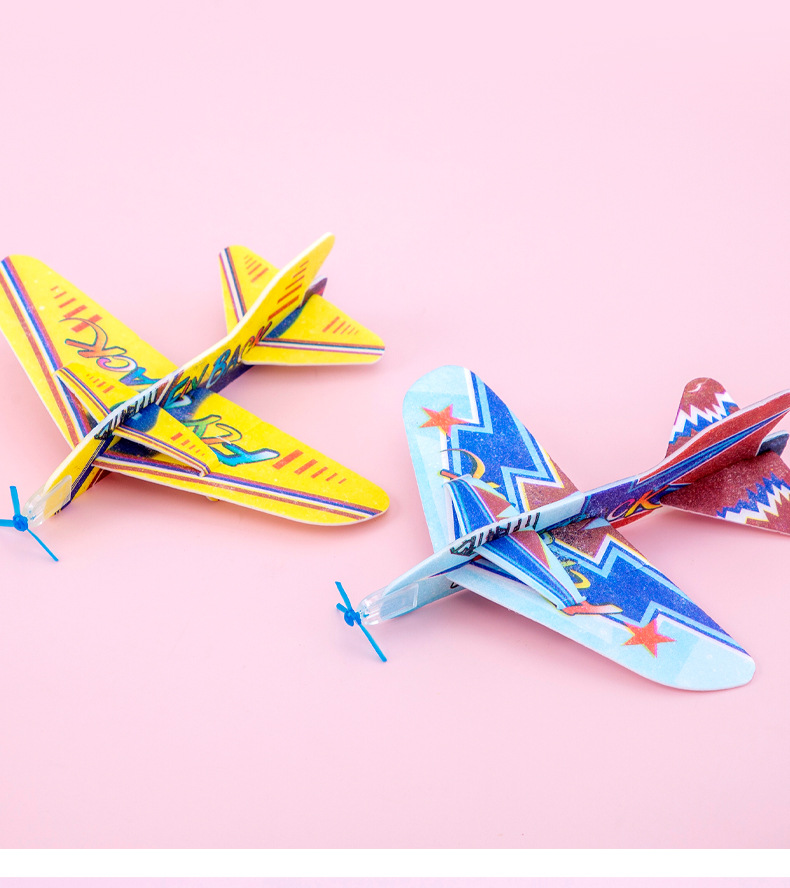 手抛回旋飞机儿童diy拼装飞机模型360度魔术回旋飞机航空模型礼物