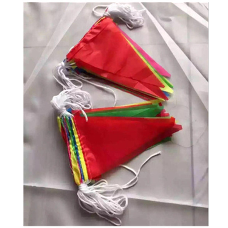 小彩旗 尼龙绳小彩旗 串旗警戒线隔离带粗绳小彩旗工程用三角串旗