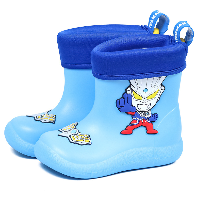 奥特曼儿童雨鞋男童轻便防滑轻便保暖水鞋幼儿园宝宝胶鞋儿童雨靴