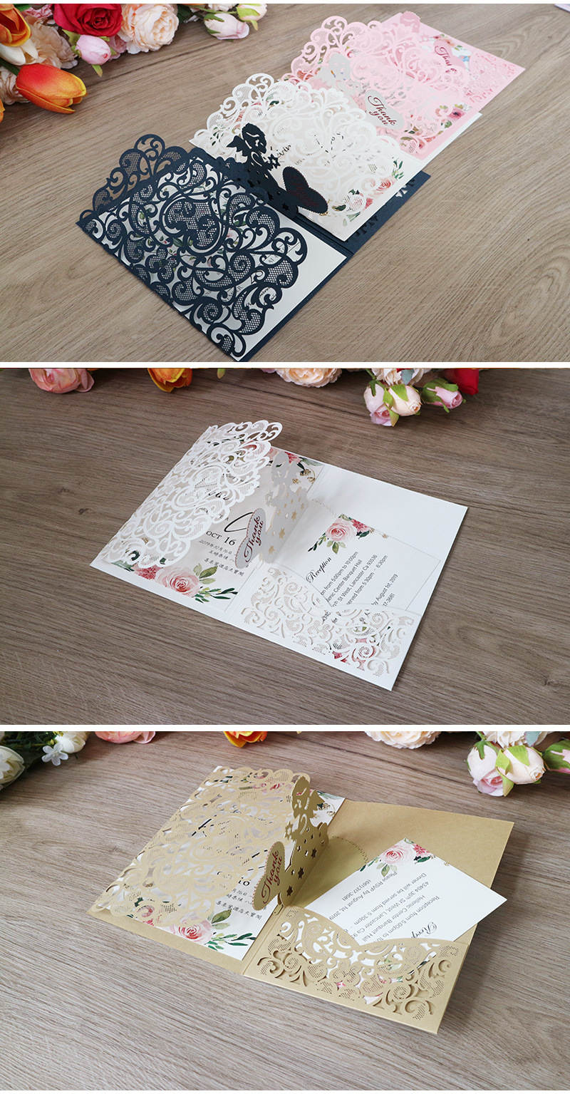 时尚高端婚礼立体请柬感谢卡生日贺卡商务邀请函可定制