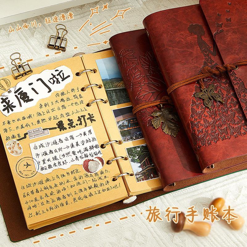 旅行手账本 a6活页计划打卡本旅游手帐本纪念本子送礼创意日记zb