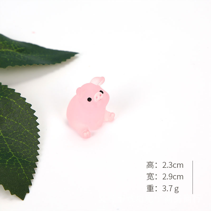 Mini Luminous Pig Cute Online Celebrity Style Small Pink Pig Doll Handmade Diy Jewelry Decoration Keychain Pendant