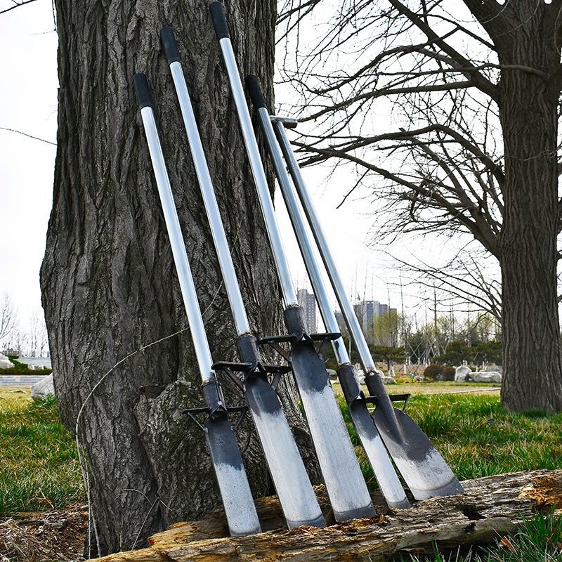 园林锹挖树铲子锰钢铲起苗器园林工具铁锹农用大号带铁柄花锹花铲