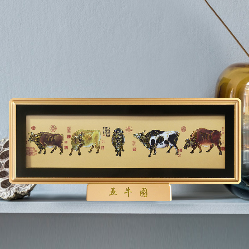 工艺品五牛图