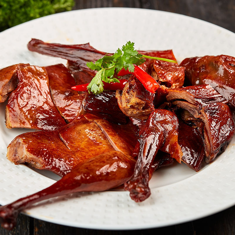 手撕酱板鸭香辣酱鸭整只500g 湖北特产麻鸭即食风干烤卤鸭肉零食
