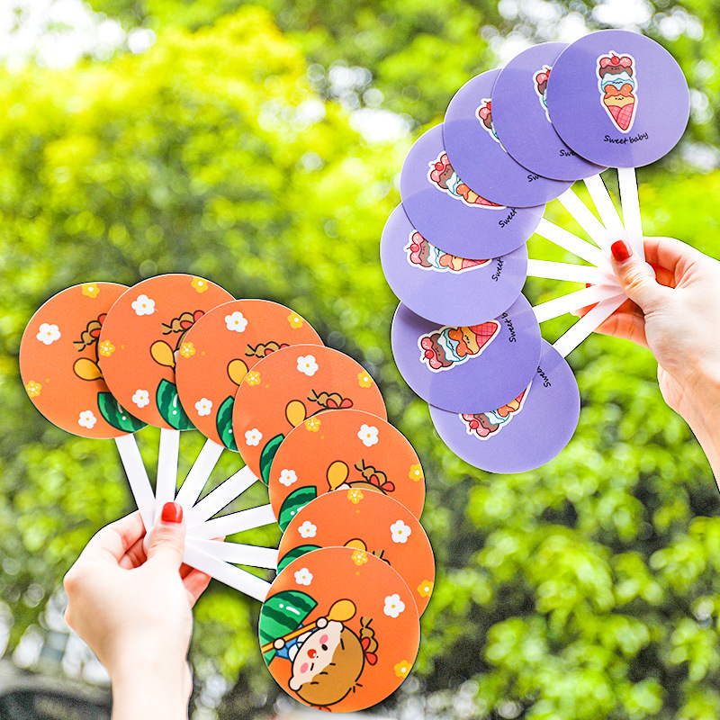 卡通折扇 学生夏季便携随身手持七折扇儿童可爱折叠手摇pp小扇子