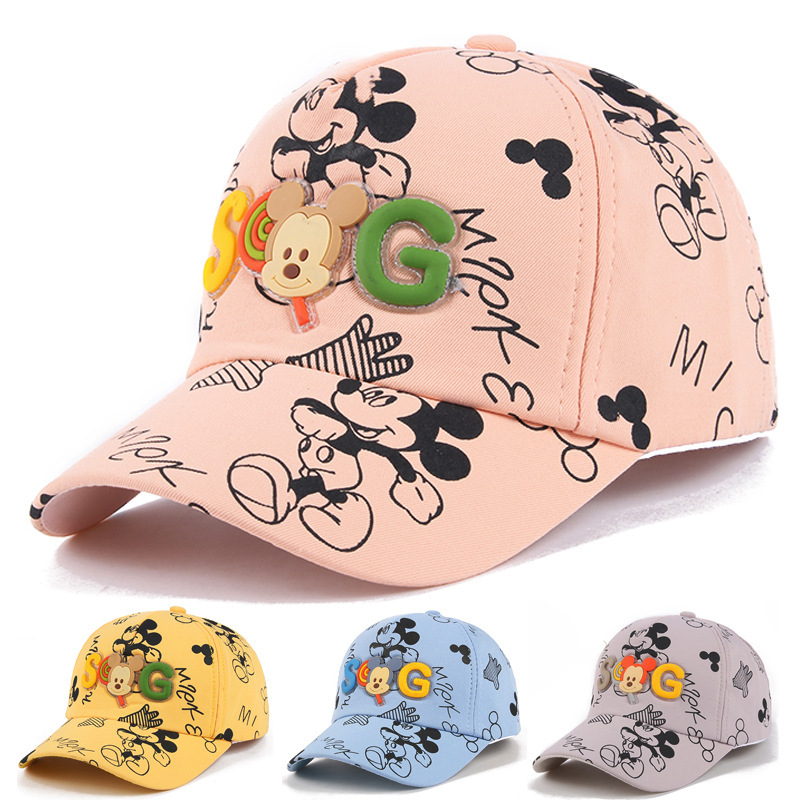 korean style spring/summer child sun-proof sun protection hat cute cartoon baseball cap children fashion alphabet peaked cap