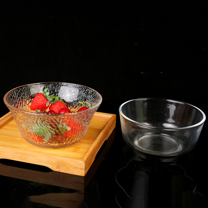 Wholesale Household Glass Bowl Tableware Suit Simple Glass Bowl Ins Internet Celebrity Tableware Size Bowl Fruit Salad Bowl