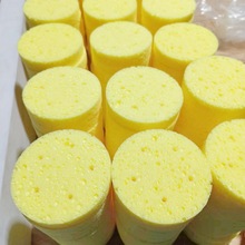 圆形吸水海绵厂家批发加厚黄色理疗仪5孔海绵垫吸液导热木浆海棉