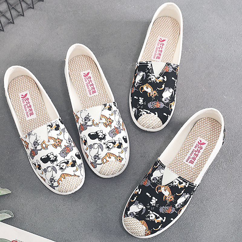 2023 Women's Shoes Casual Canvas Old Beijing Cloth Shoes Pumps Middle-Aged and Elderly Canvas Shoes Breathable Comfortable Soft Bottom Slip-on