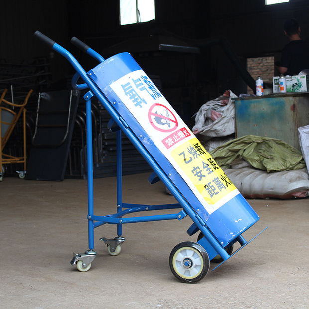 氧气瓶乙炔瓶推车带盖 厂房车间用钢瓶固定推车 氮气氩气四轮推车