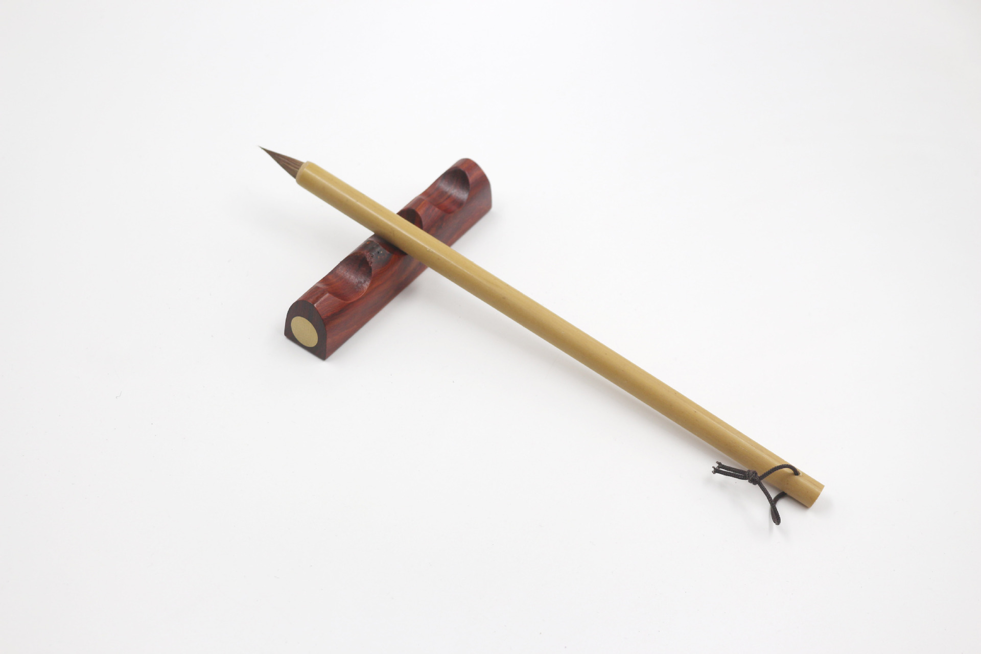 毛笔架红木镶铜五指笔拖毛笔收纳摆件书法用品笔搁批发