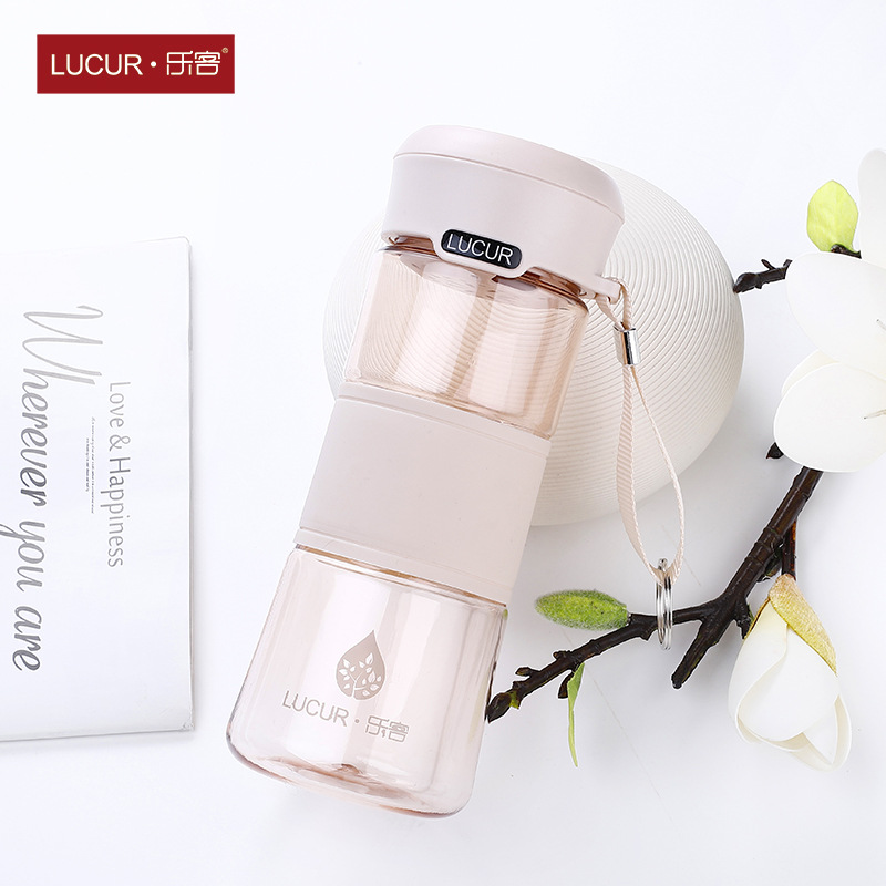 乐客lk-2169维卡太空杯650ml带茶漏简约时尚高颜值密封防漏水杯