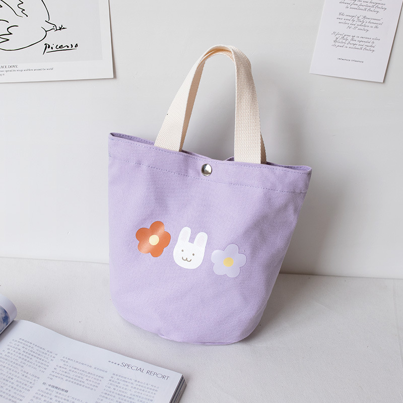 Handbag Women's Canvas Bag Korean New Fashion Student Lunch Bag Lunch Box Lunch Box Bag Bucket Hand Bag