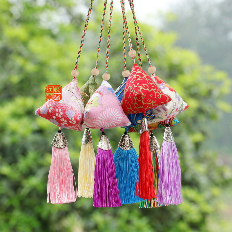 端午节艾草香包驱蚊五彩绳三角粽子香囊礼品挂件端午节香包批发