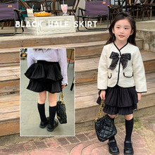 黑色半身裙韩国女童洋气春装新款女宝宝公主裙短裙韩版儿童裙子