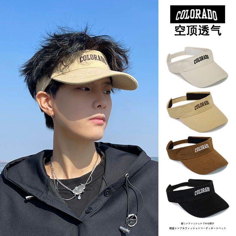 2023 hat male sunshade empty top hat sun hat summer outdoor sports running no top hat breathable peaked cap female