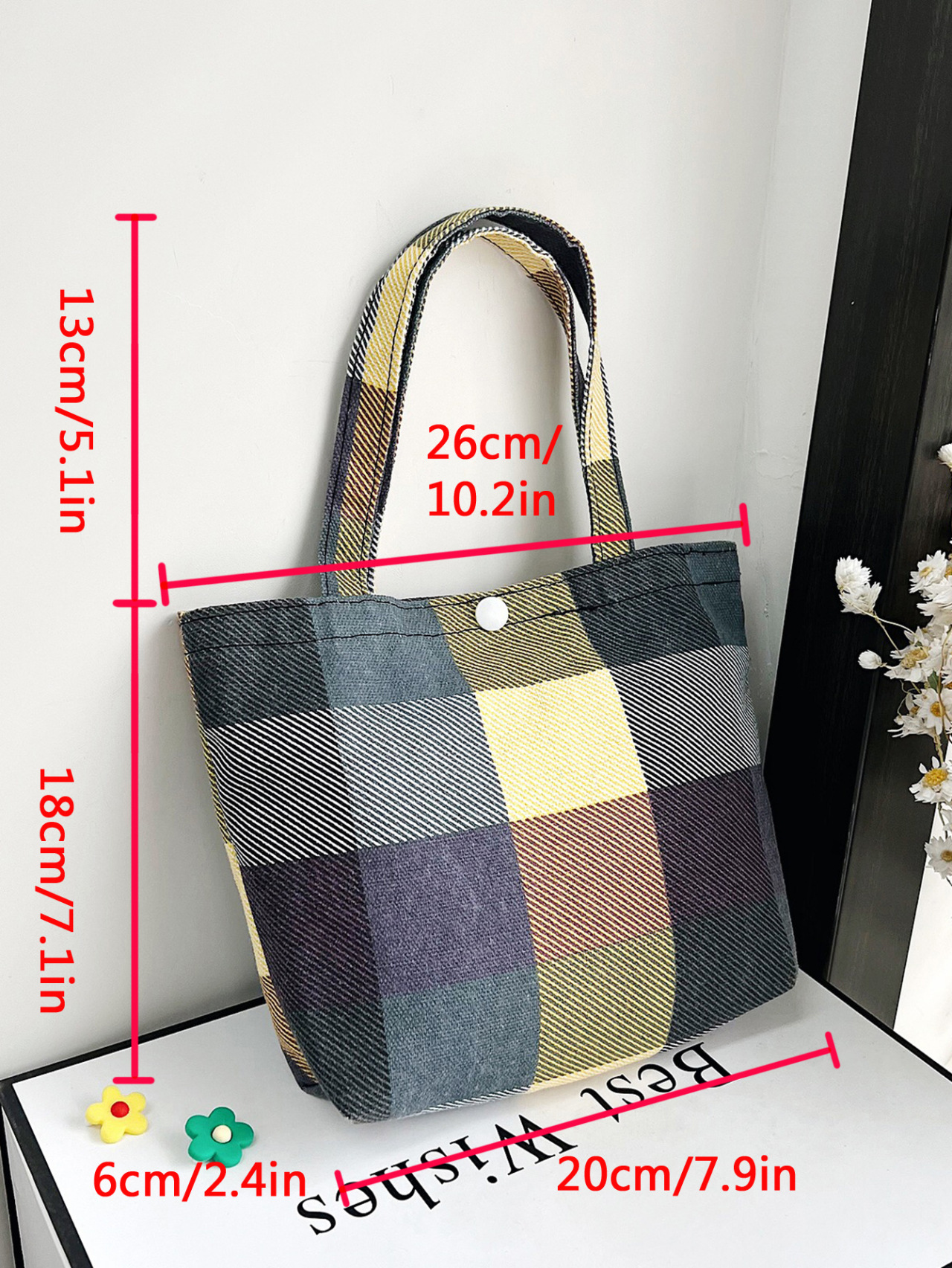 New Fashion Canvas Tote Bag Trendy Japanese Style Printed Tote Bag Western Texture Women's Handbag