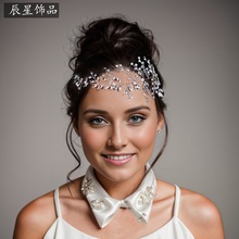 辰星CX21外贸新娘新款头饰手工水钻发带婚纱礼服摄影约会百搭配饰