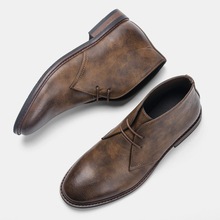 Big size Men Casual leather shoes ankle boots复古大码男皮鞋1