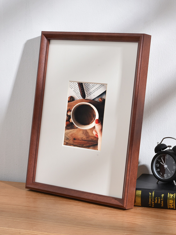 实木大相框挂墙24寸装裱画框外框a4原木拼图框架a3洗照片尺寸