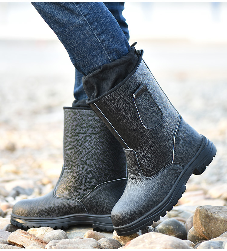 冬季劳保靴子高筒高帮油田电焊工地棉鞋男钢包头防砸防刺穿防水溅